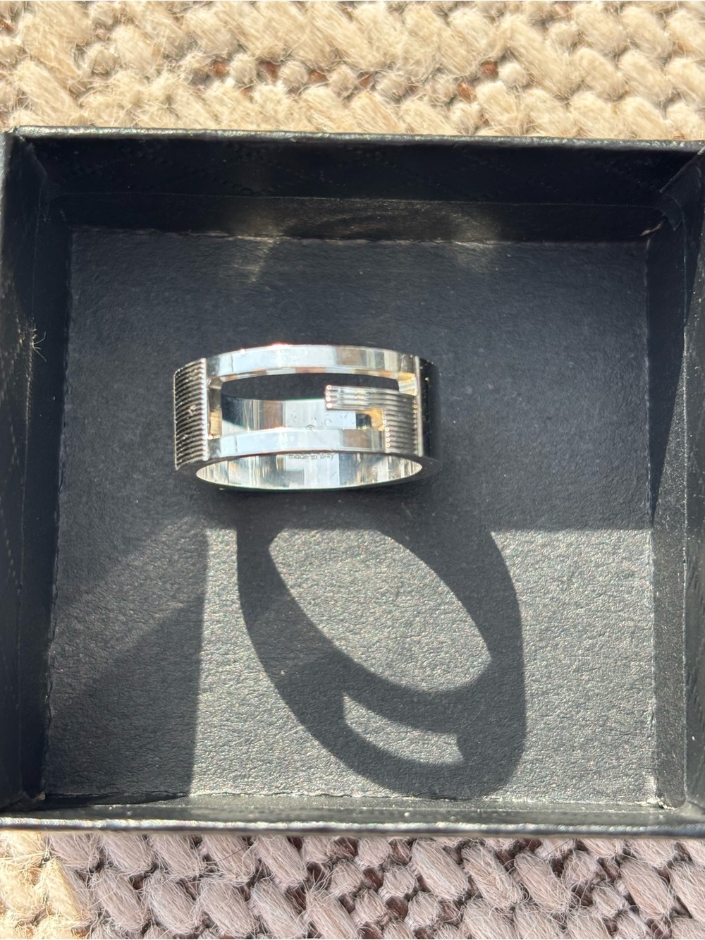 Gucci Silver-(925) Ring with Geometric Cutout (17 Italian or 8 US) - Picture 2 of 12